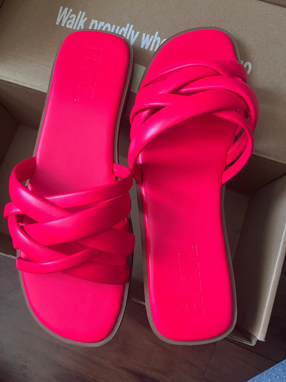 Faryl by Faryl Robin “Carmine” Neon Pink Slide Sandals – Size 7 – NWT